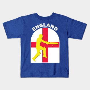 England Cricket Batsman England Flag Kids T-Shirt